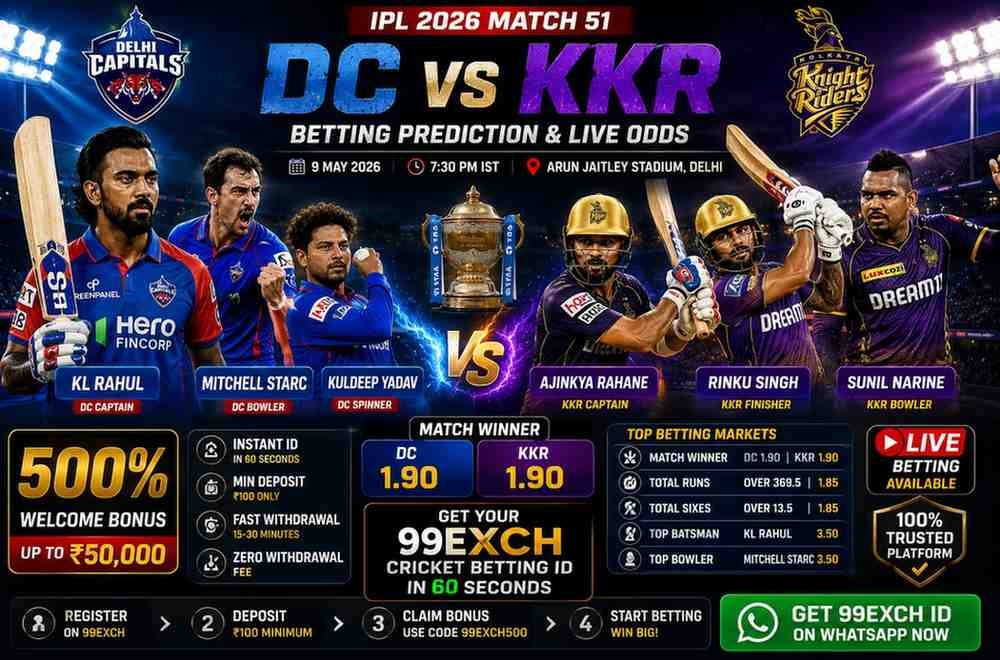 DC vs KKR betting