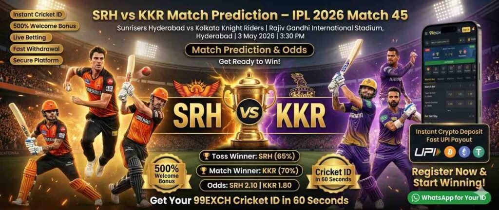SRH vs KKR betting ID