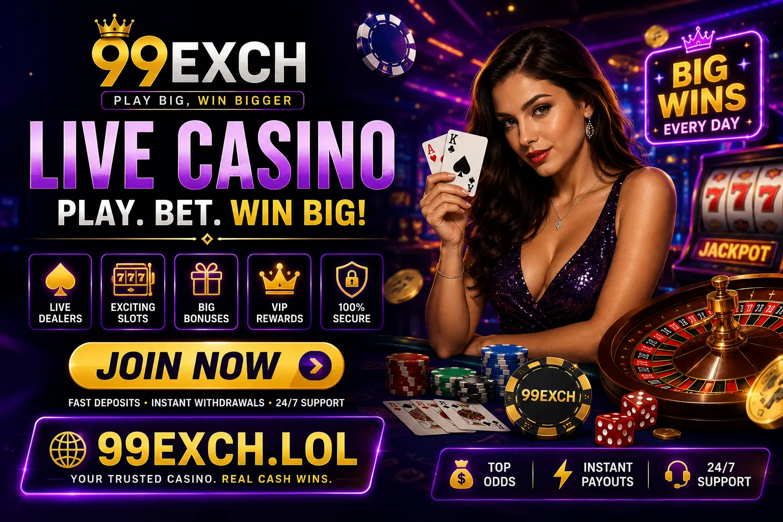 Live casino action on 99Exch with dealers at roulette and blackjack tables