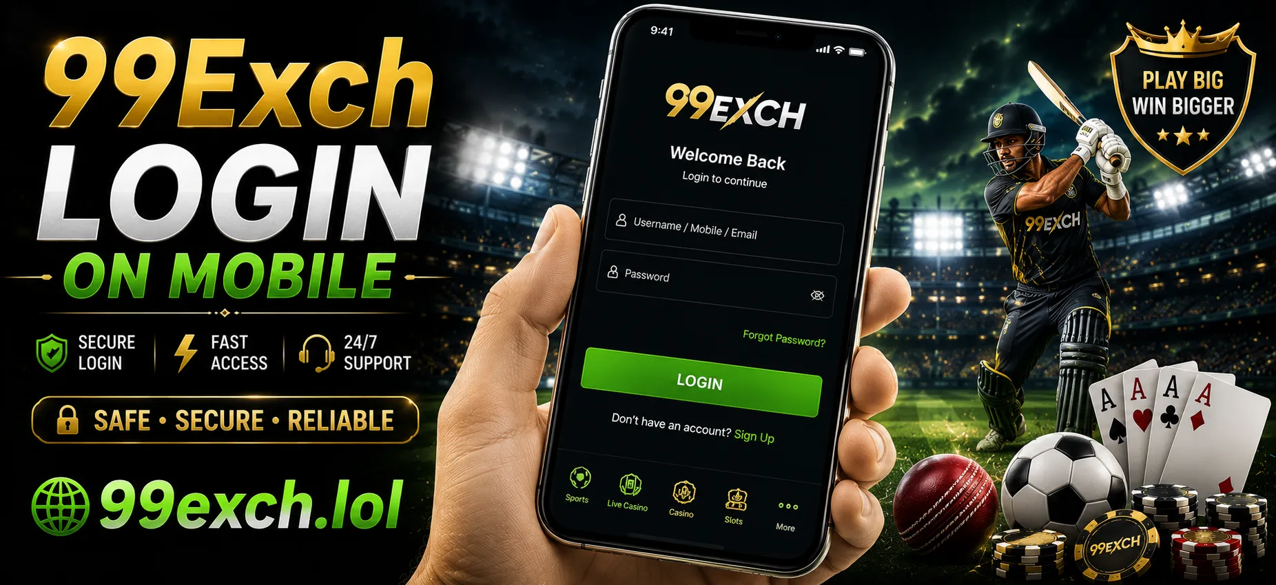 99Exch Login on Mobile Device