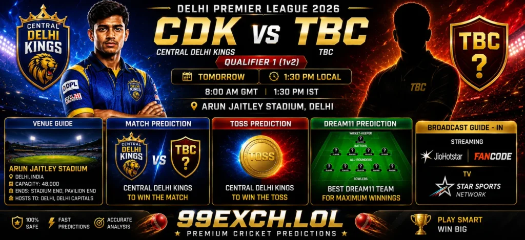 CDK vs TBC Qualifier 1 match prediction