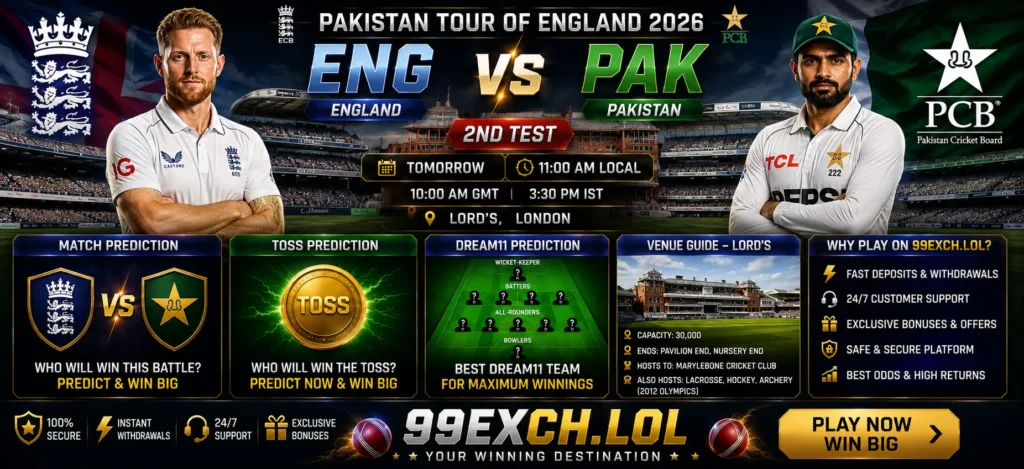 ENG vs PAK 2nd Test match prediction