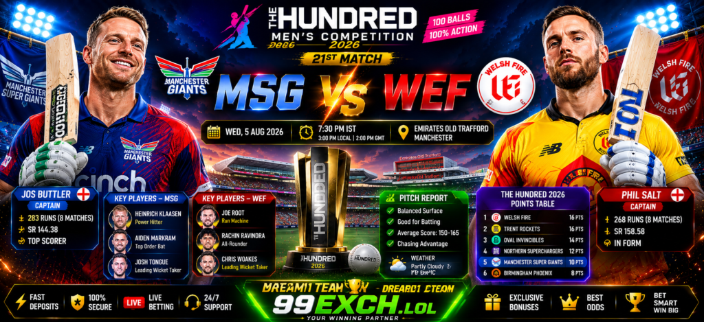 Manchester Super Giants vs Welsh Fire match prediction