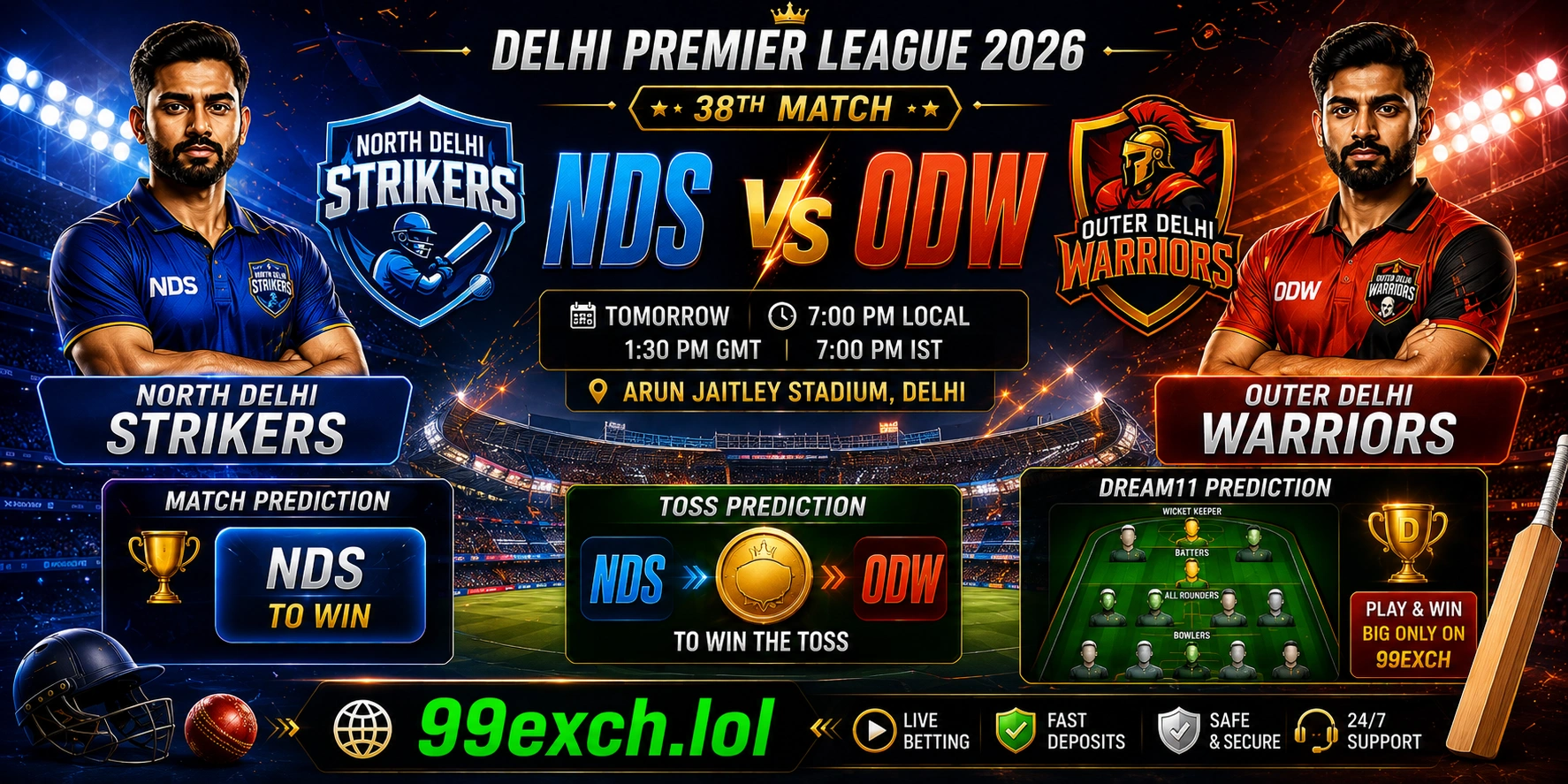 NDS vs ODW match prediction DPL 2026