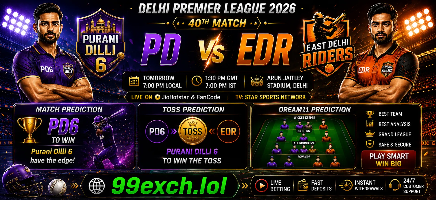 PD vs EDR match prediction DPL 2026