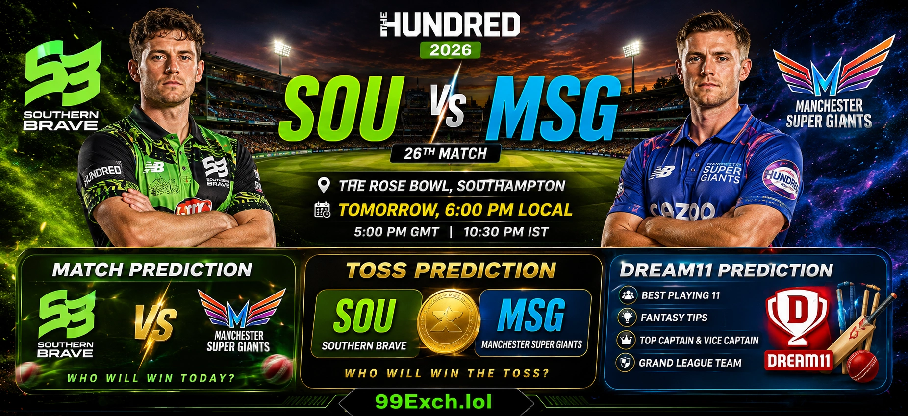 Southern Brave vs Manchester Super Giants – The Hundred 2026