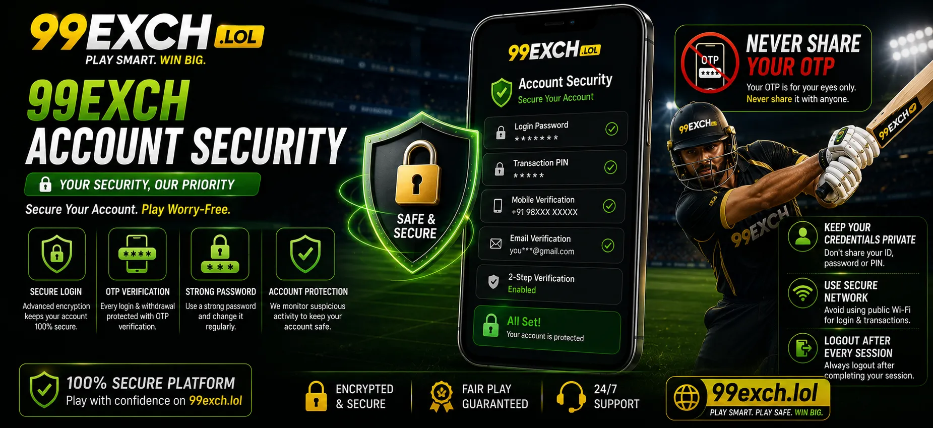 99exch Account Security - Safe and Secure Betting