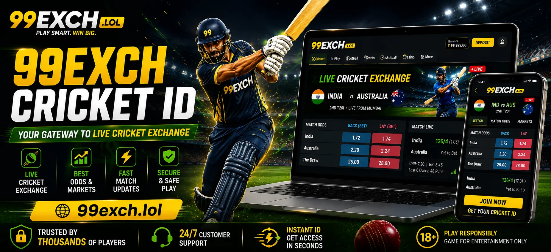 99exch Cricket ID - Bet on Your Favorite Cricket Matches